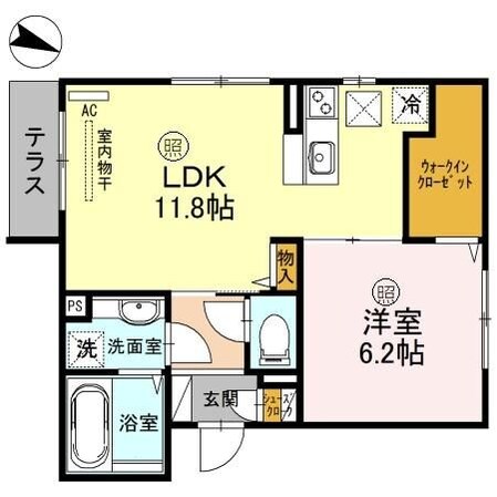 岡町駅 徒歩15分 1階の物件間取画像